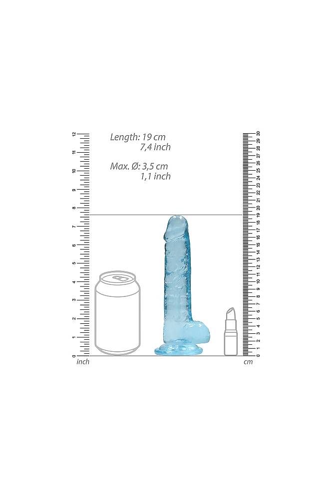 Shots Toys - RealRock - 7" Crystal Clear Dildo with Balls - Assorted Colors Sex Toy - Tophatter Daily Deals
