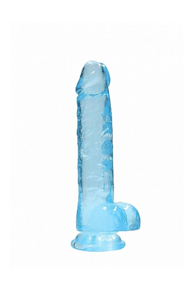 Shots Toys - RealRock - 8" Crystal Clear Dildo with Balls - Assorted Colors Blue Sex Toy - Tophatter Daily Deals