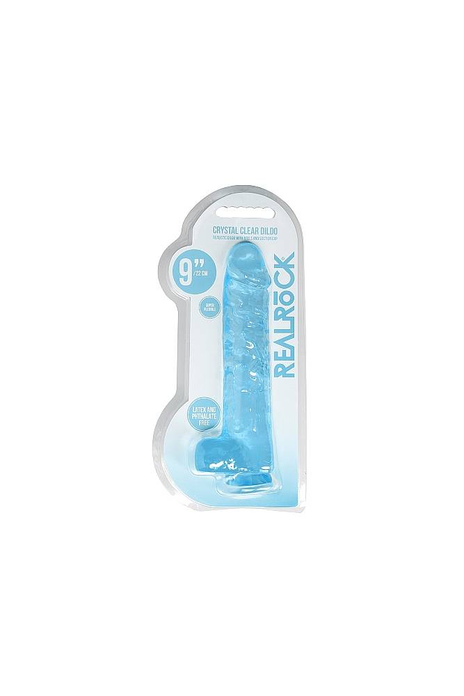 Shots Toys - RealRock - 9" Crystal Clear Dildo - Blue Sex Toy - Tophatter Daily Deals
