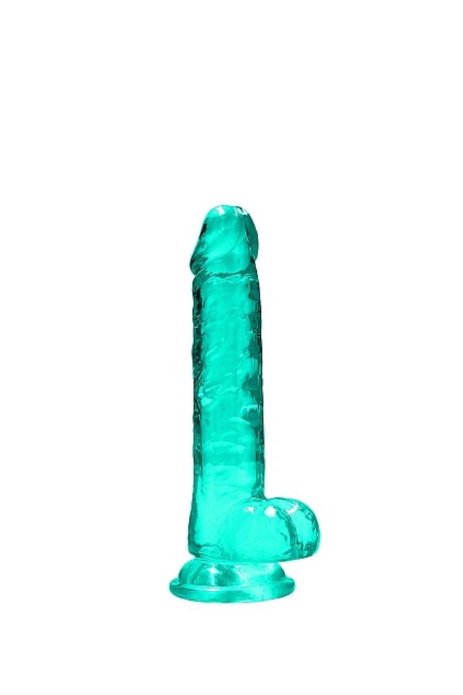 Shots Toys - RealRock - 7" Crystal Clear Dildo with Balls - Assorted Colors Turquoise Sex Toy - Tophatter Daily Deals