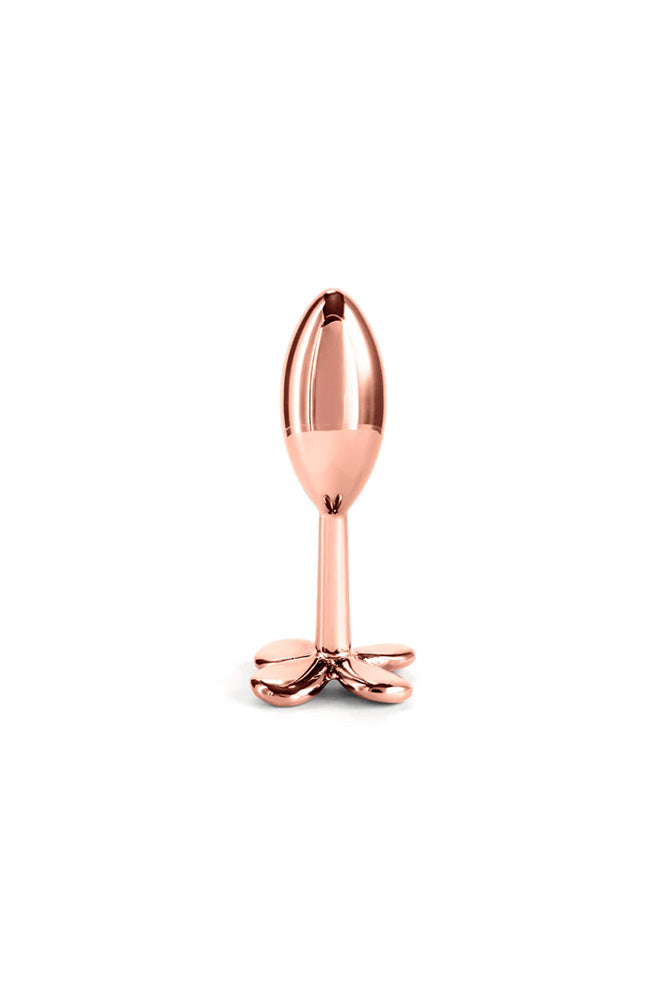 NS Novelties - Rear Assets - Clover Aluminum Butt Plug - Rose Gold Sex Toy - Tophatter Daily Deals