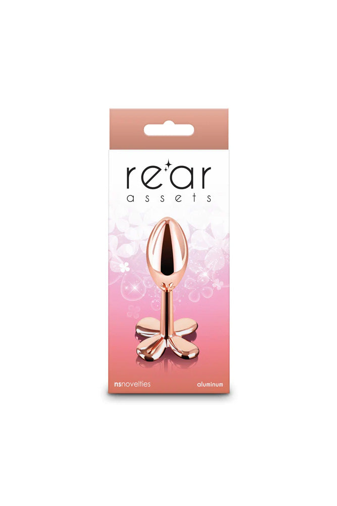 NS Novelties - Rear Assets - Clover Aluminum Butt Plug - Rose Gold Sex Toy - Tophatter Daily Deals
