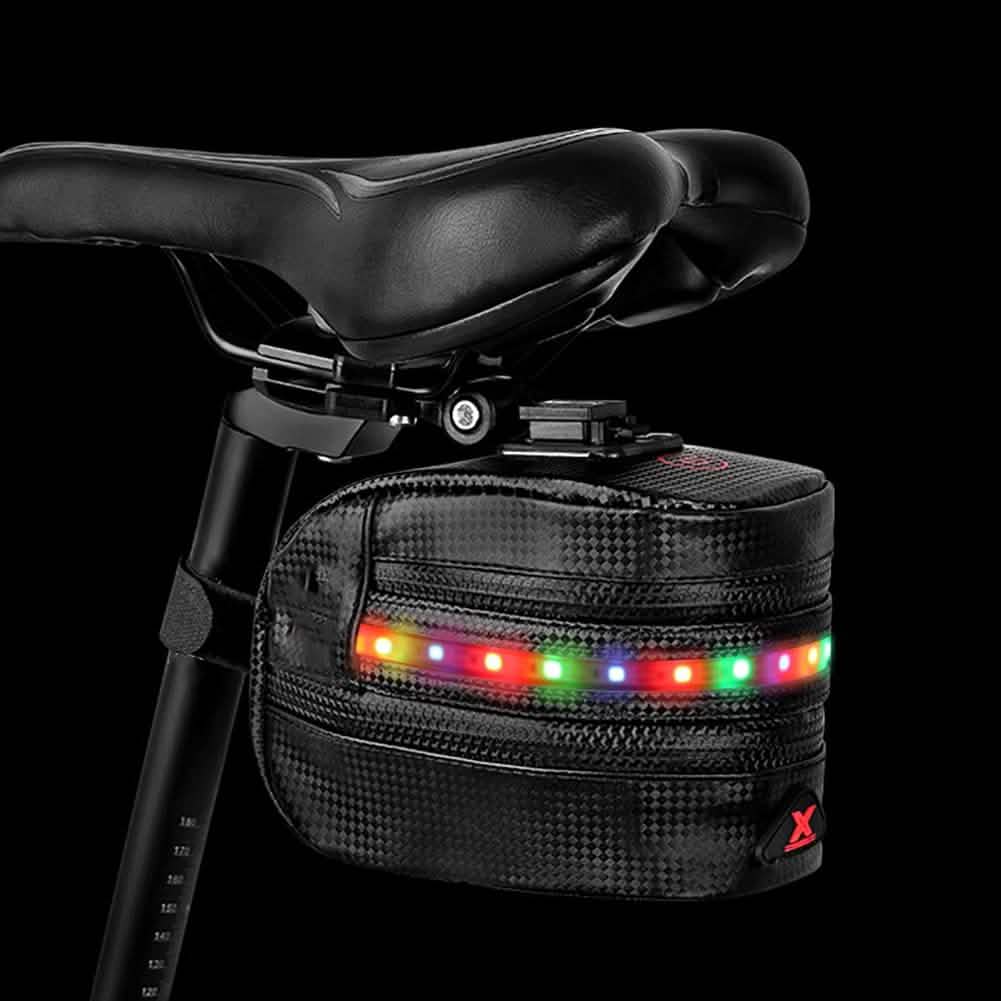 Rear Bike Saddle Bag with LED Light Colorful Outdoor Recreation - Tophatter Daily Deals