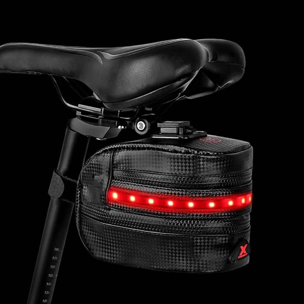 Rear Bike Saddle Bag with LED Light Red Outdoor Recreation - Tophatter Daily Deals