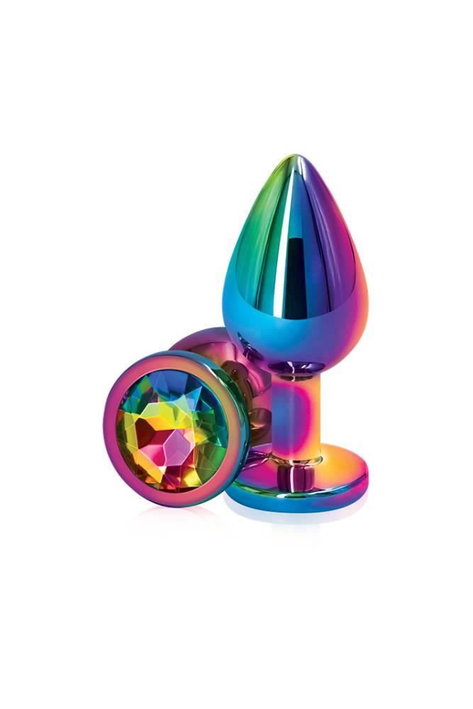 NS Novelties - Rear Assets - Medium Aluminum Butt Plug - Multicolour/Rainbow Sex Toy - Tophatter Daily Deals