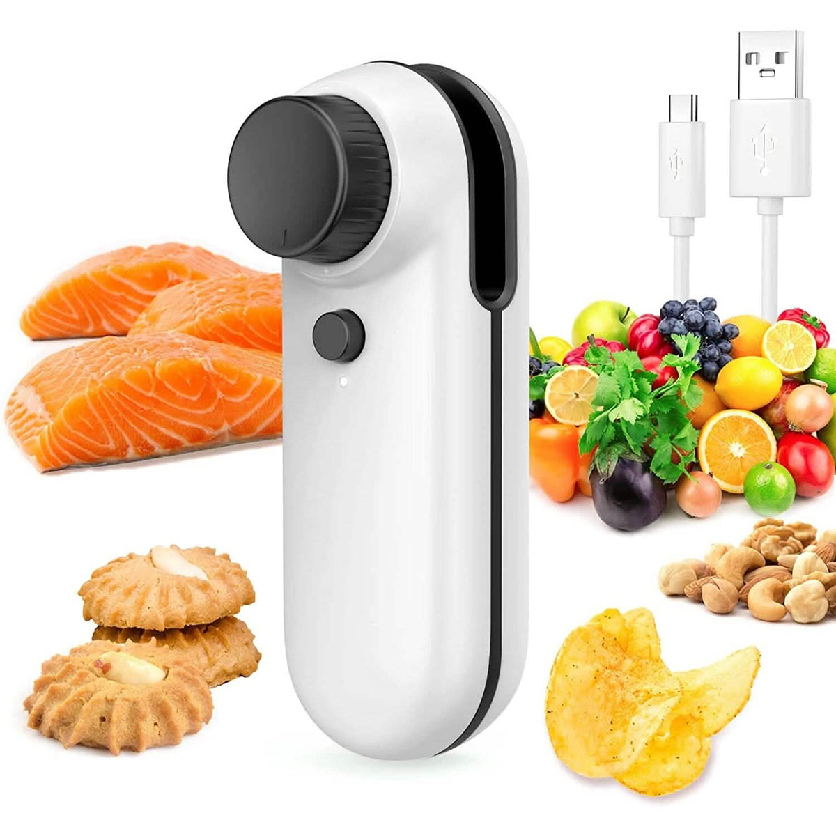 Rechargeable 2-in-1 Bag Mini Heat Sealer White Kitchen Tools & Gadgets - Tophatter Daily Deals