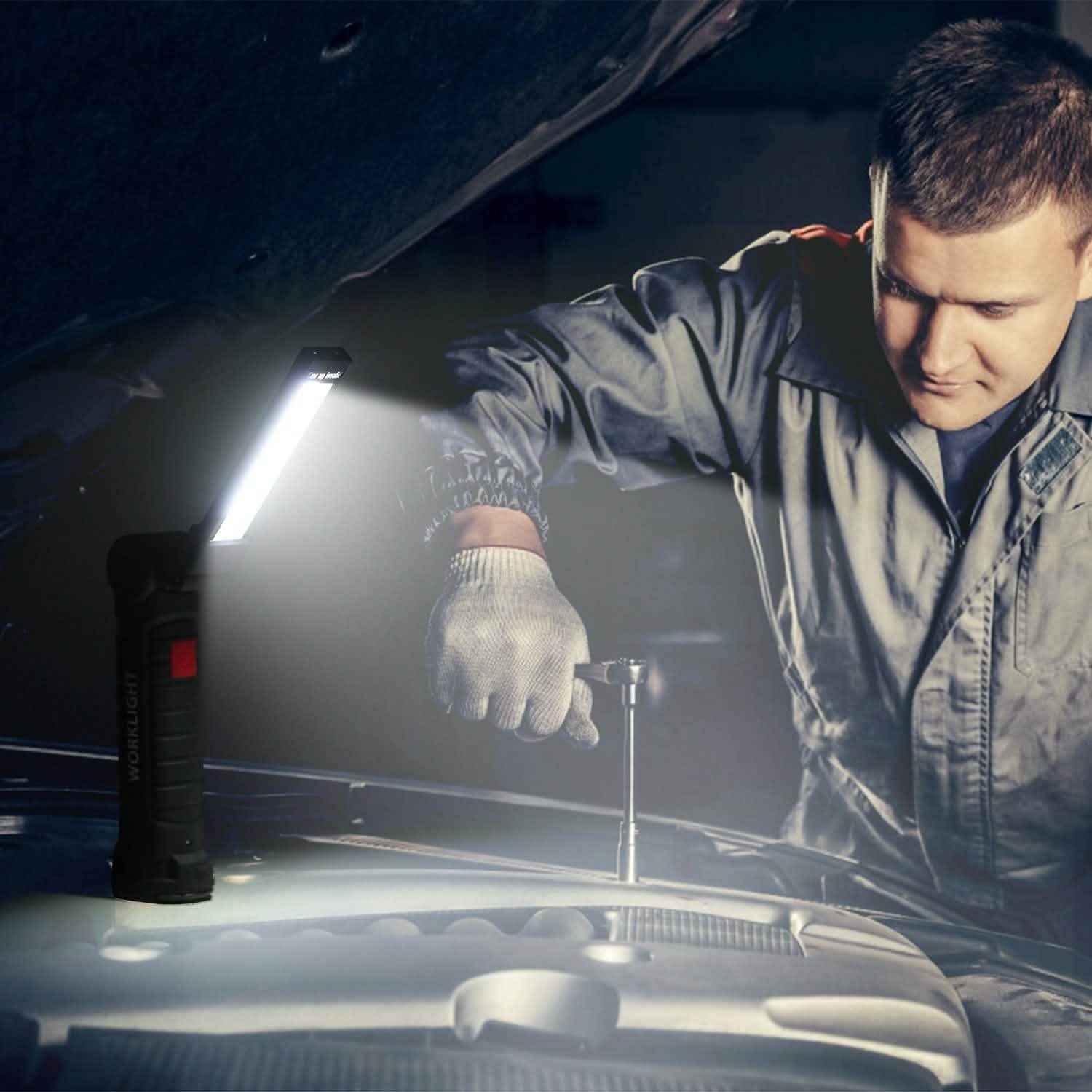 Rechargeable COB LED Slim Work Folding Light Outdoor Recreation - Tophatter Daily Deals