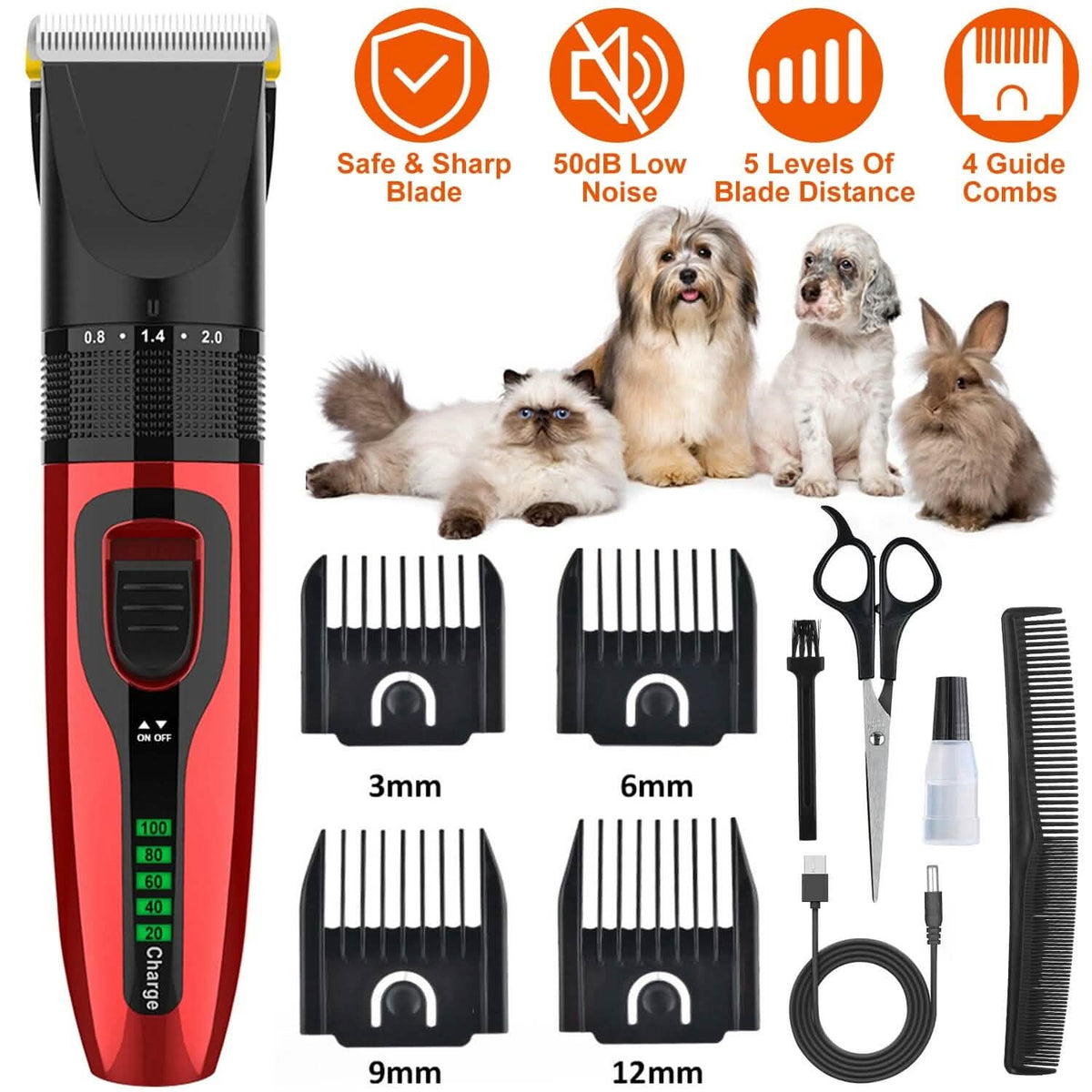 Rechargeable Cordless Pet Grooming Kit Pet Supplies - Tophatter Daily Deals