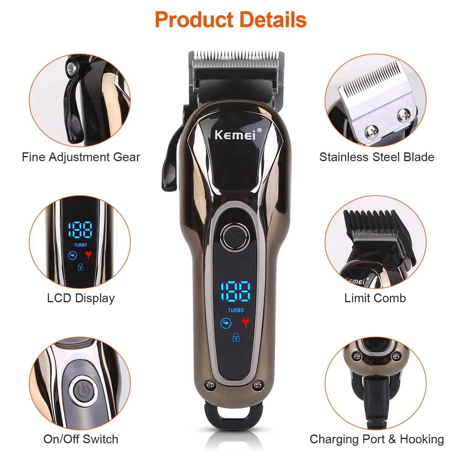 Rechargeable Electric Hair Clipper Men's Grooming - Tophatter Daily Deals