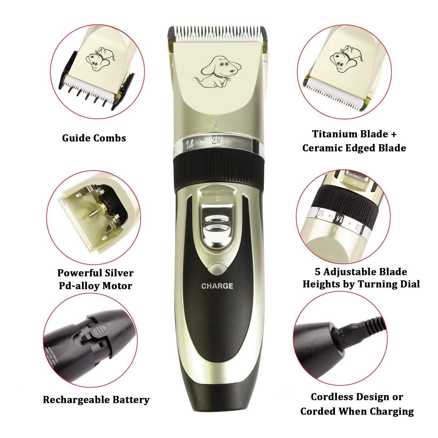 Rechargeable Electric Pet Hair Clipper Pet Supplies - Tophatter Daily Deals
