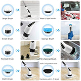 Rechargeable Electric Spin Scrubber 8 Brush Replaceable Heads 2 Speed Household Appliances - Tophatter Daily Deals