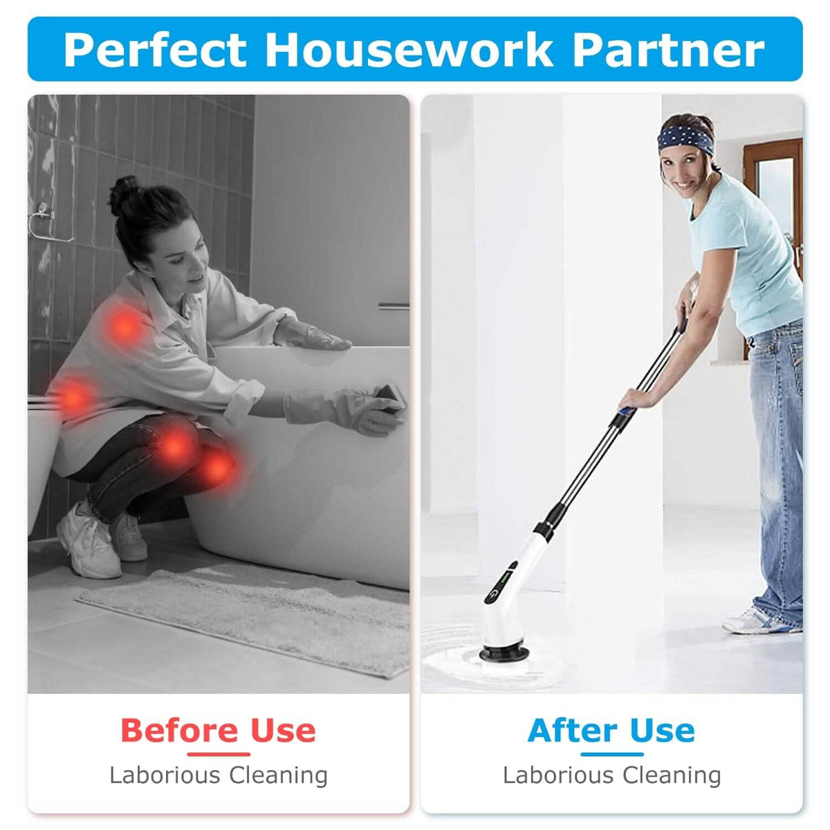 Rechargeable Electric Spin Scrubber 8 Brush Replaceable Heads 2 Speed Household Appliances - Tophatter Daily Deals