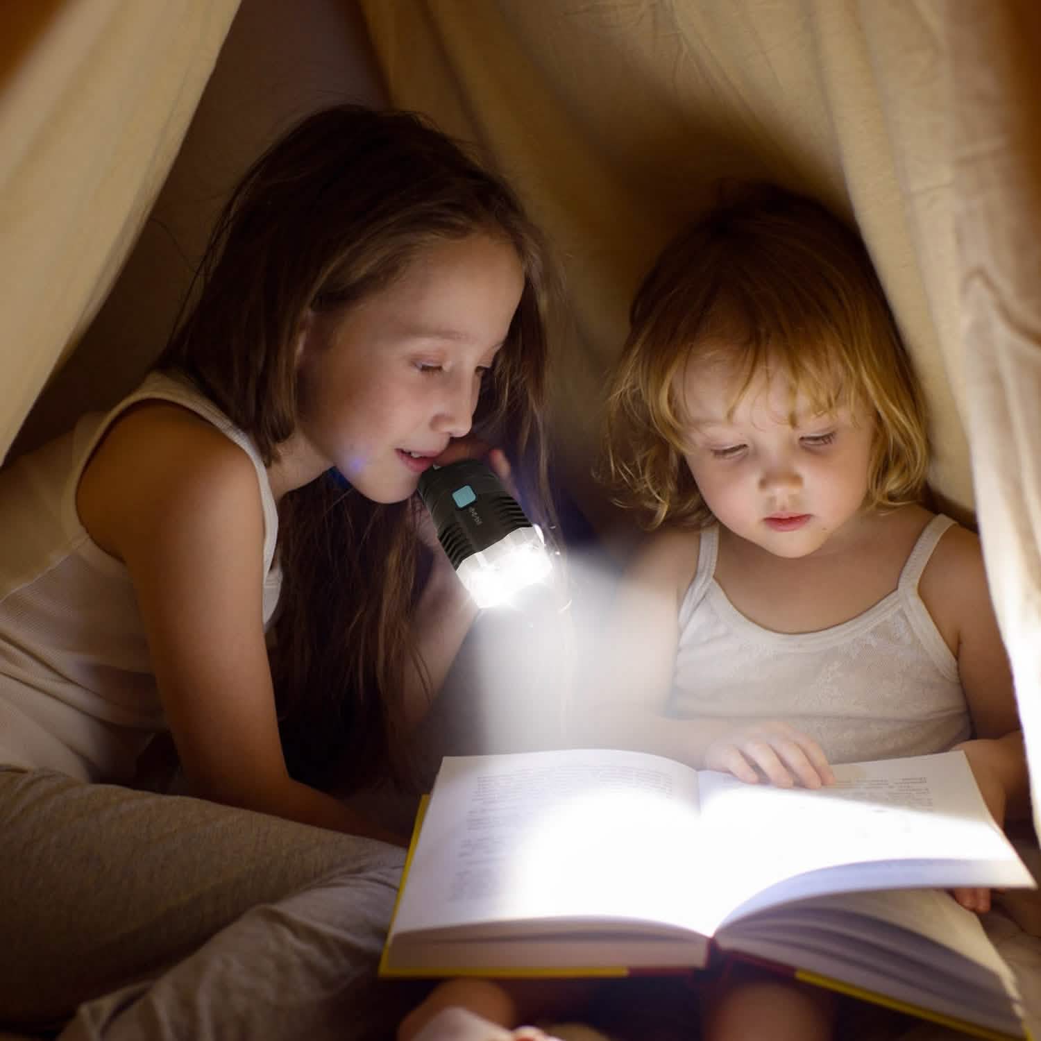 Rechargeable Flashlight LED Floodlight Torch with Strap Super Bright Flashlight Outdoor Recreation - Tophatter Daily Deals