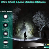 Rechargeable Flashlight LED Floodlight Torch with Strap Super Bright Flashlight Outdoor Recreation - Tophatter Daily Deals