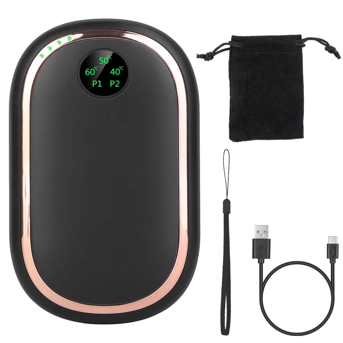 Rechargeable Hand Heater Pocket Warmer Power Bank with Digital Display Mobile Accessories - Tophatter Daily Deals