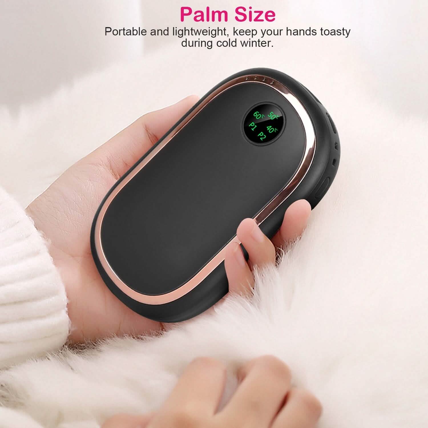 Rechargeable Hand Heater Pocket Warmer Power Bank with Digital Display Mobile Accessories - Tophatter Daily Deals