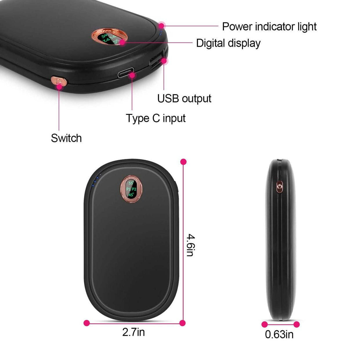 Rechargeable Hand Warmer Electric Hand Heater Outdoor Recreation - Tophatter Daily Deals