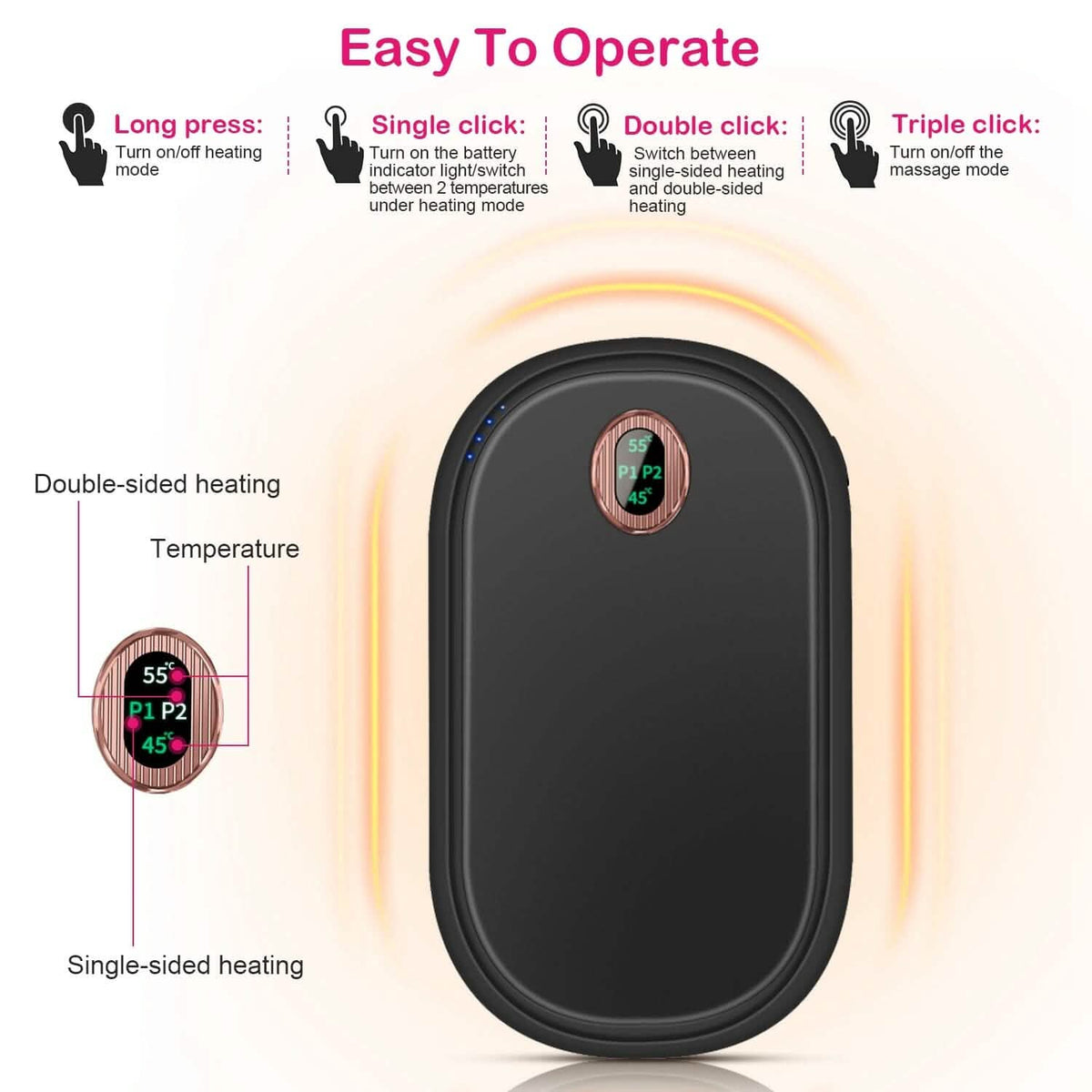 Rechargeable Hand Warmer Electric Hand Heater Outdoor Recreation - Tophatter Daily Deals