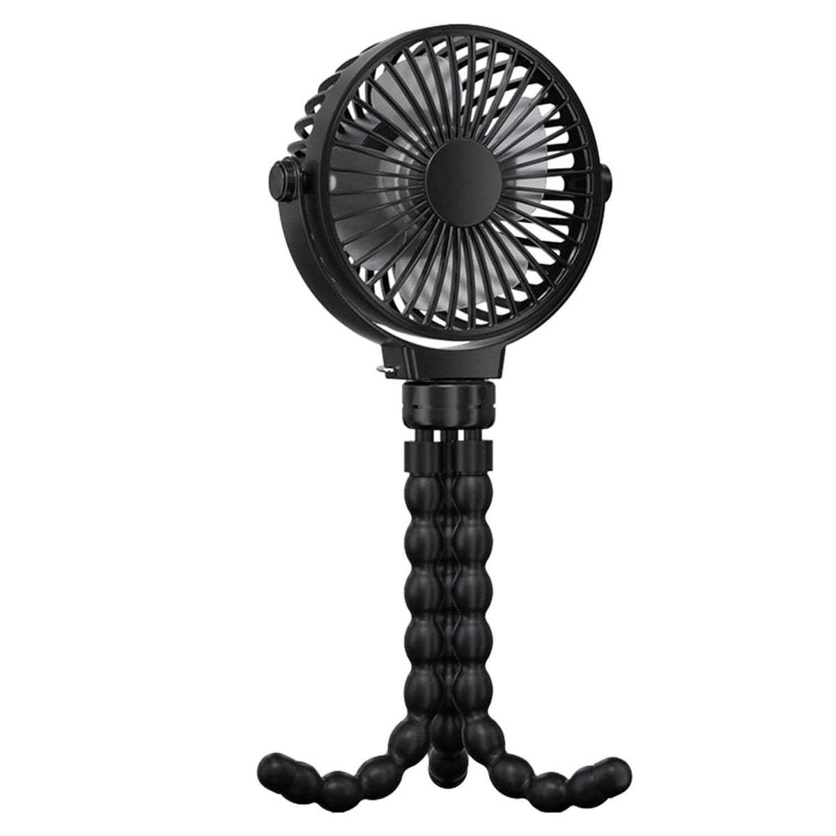 Rechargeable Handheld Fan with Flexible Tripod Black Outdoor Recreation - Tophatter Daily Deals