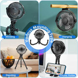 Rechargeable Handheld Fan with Flexible Tripod Outdoor Recreation - Tophatter Daily Deals
