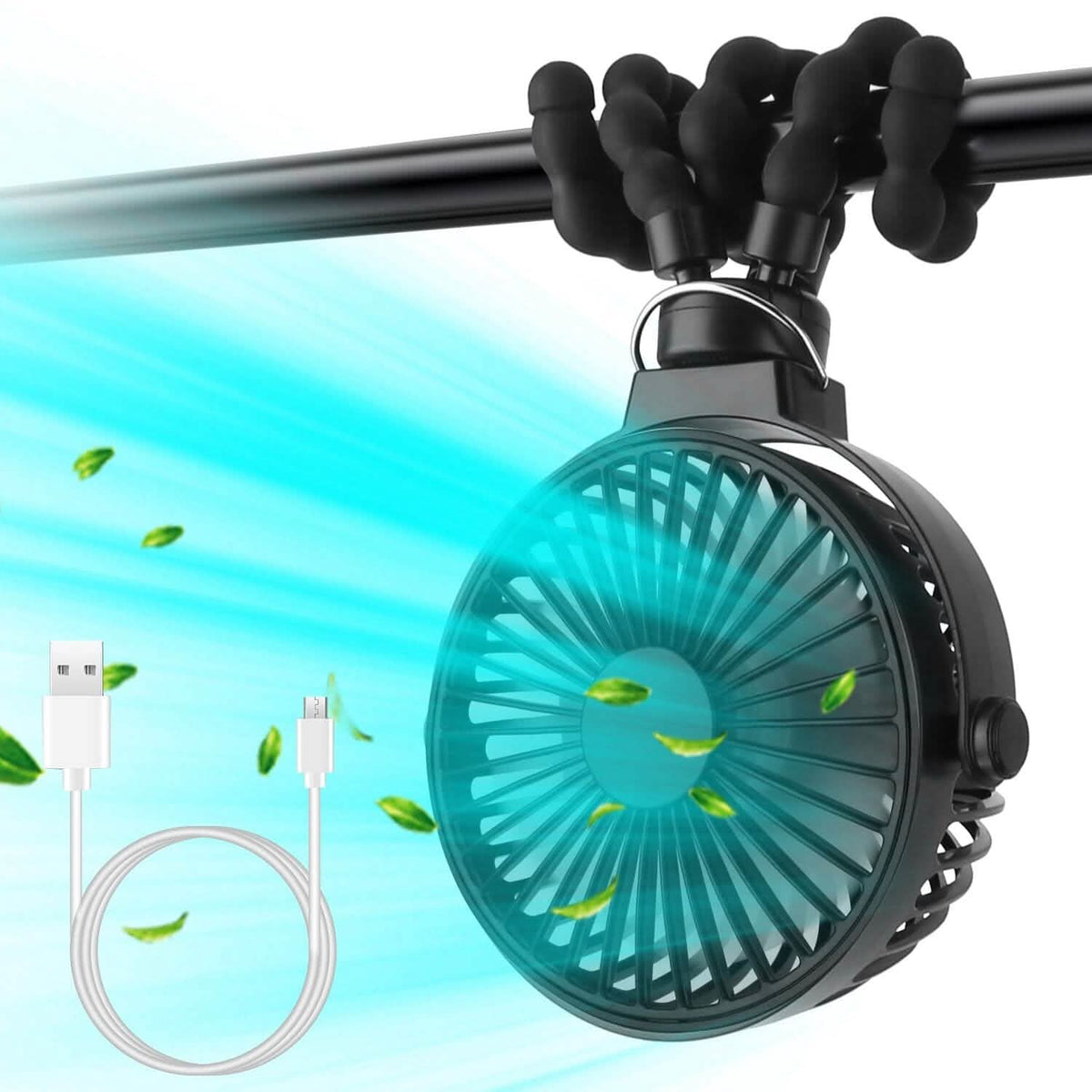 Rechargeable Handheld Fan with Flexible Tripod Outdoor Recreation - Tophatter Daily Deals