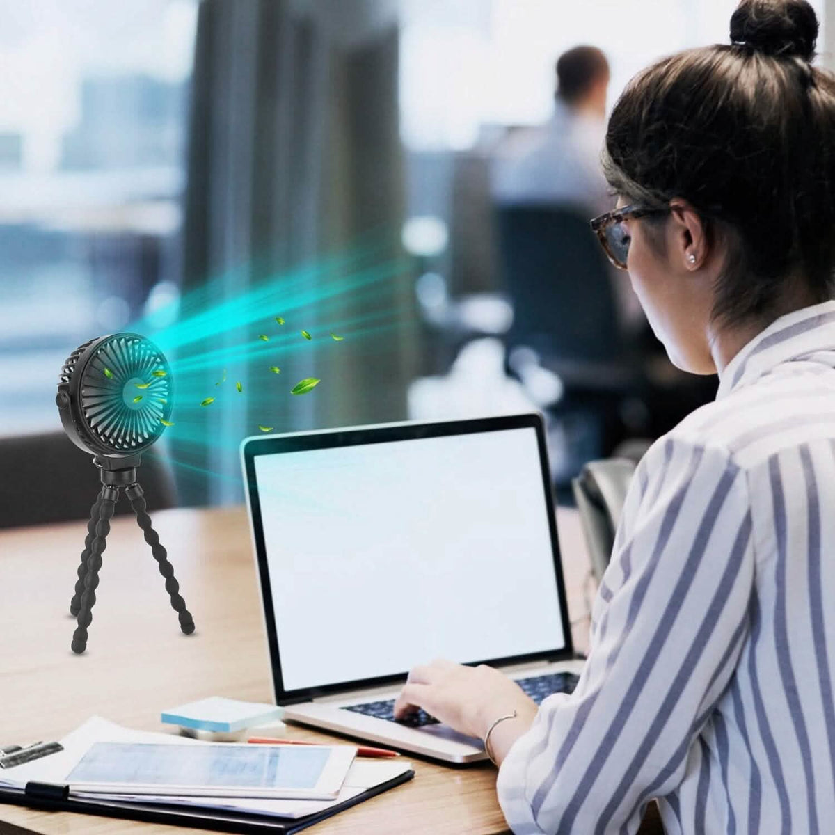 Rechargeable Handheld Fan with Flexible Tripod Outdoor Recreation - Tophatter Daily Deals