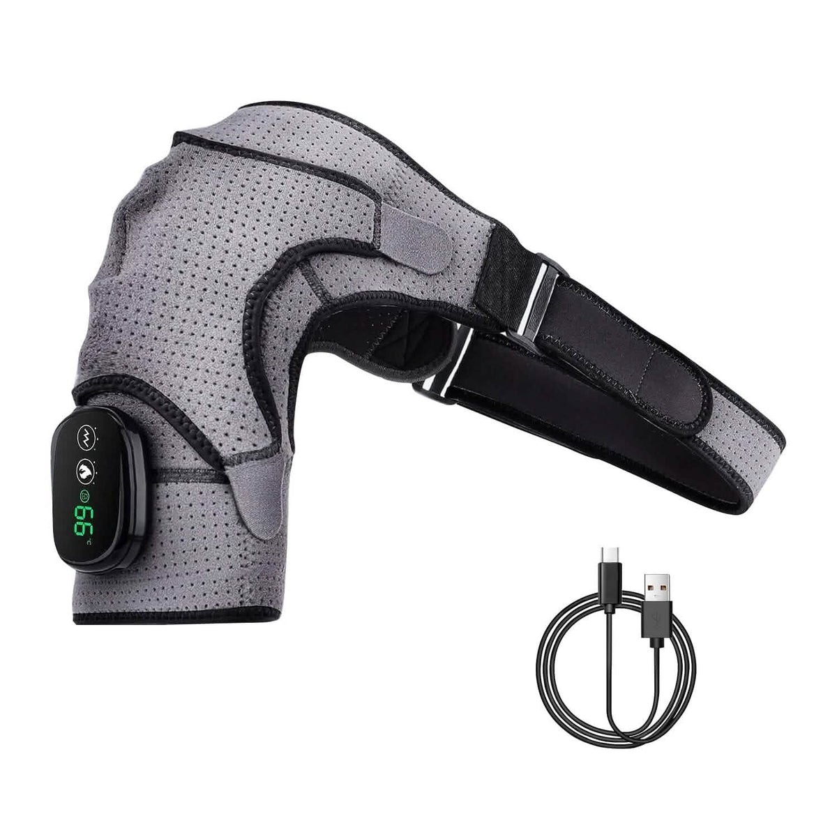Rechargeable Heated Shoulder Wrap Massager Shoulder Brace Support with 3 Heating Levels Health & Wellness - Tophatter Daily Deals