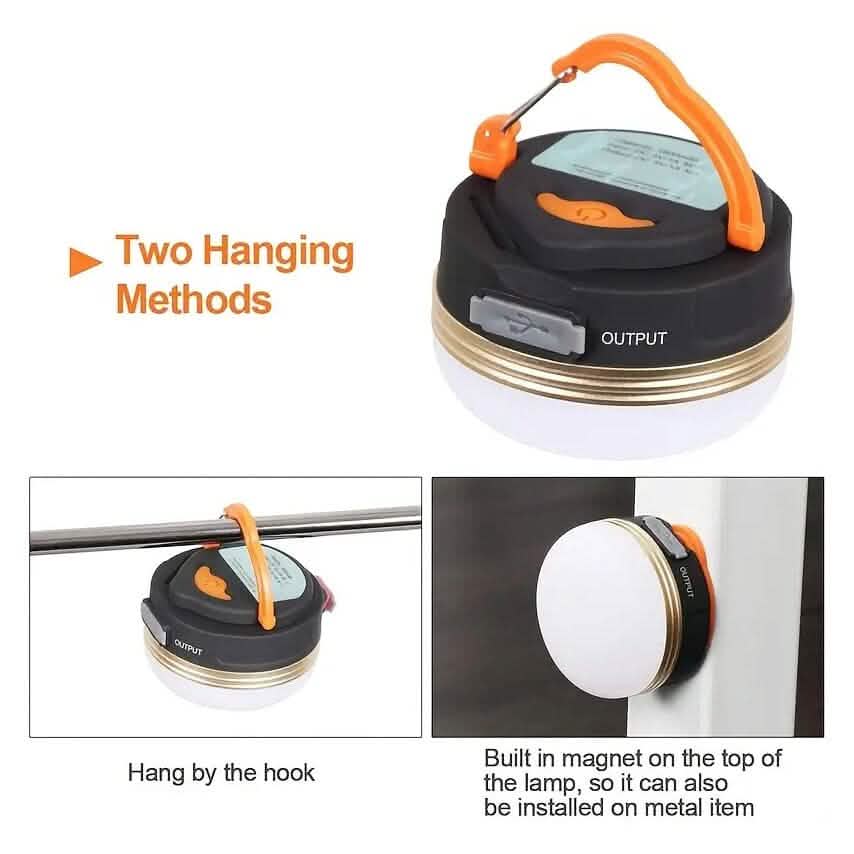 Rechargeable LED Camping Lantern with Magnet Base Outdoor Recreation - Tophatter Daily Deals
