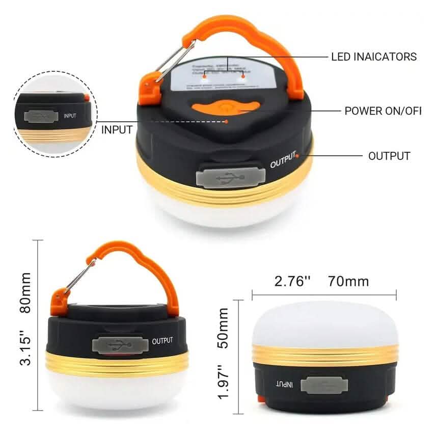 Rechargeable LED Camping Lantern with Magnet Base Outdoor Recreation - Tophatter Daily Deals