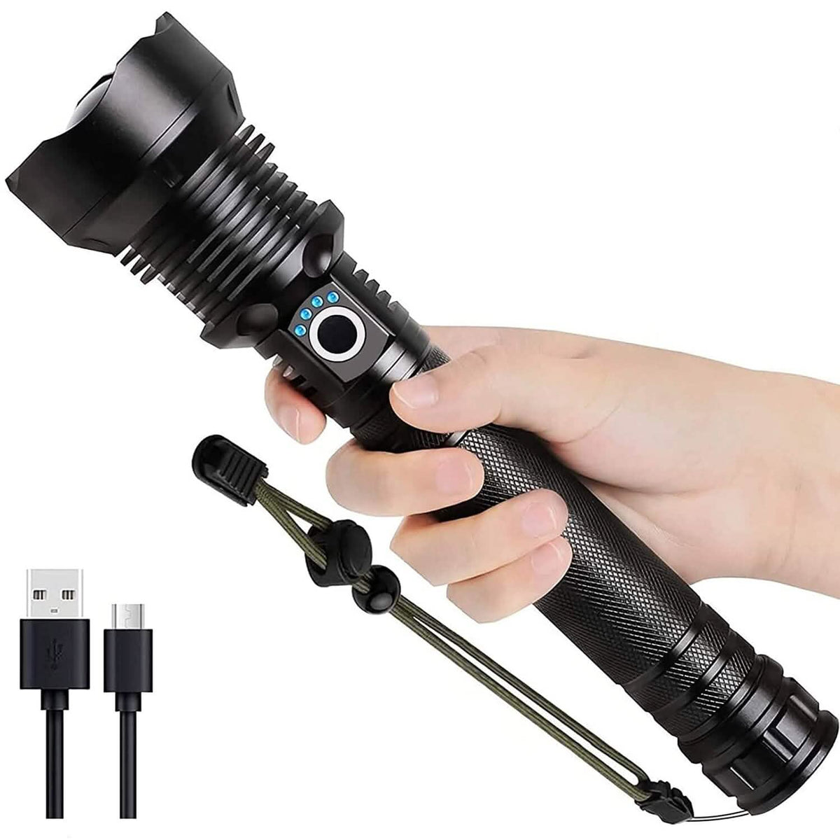 Rechargeable LED Flashlights 90000 Lumens Outdoor Recreation - Tophatter Daily Deals
