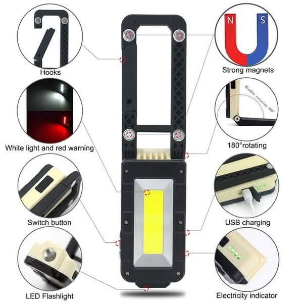 Rechargeable Magnetic Folding LED Outdoor Light Outdoor Lighting - Tophatter Daily Deals