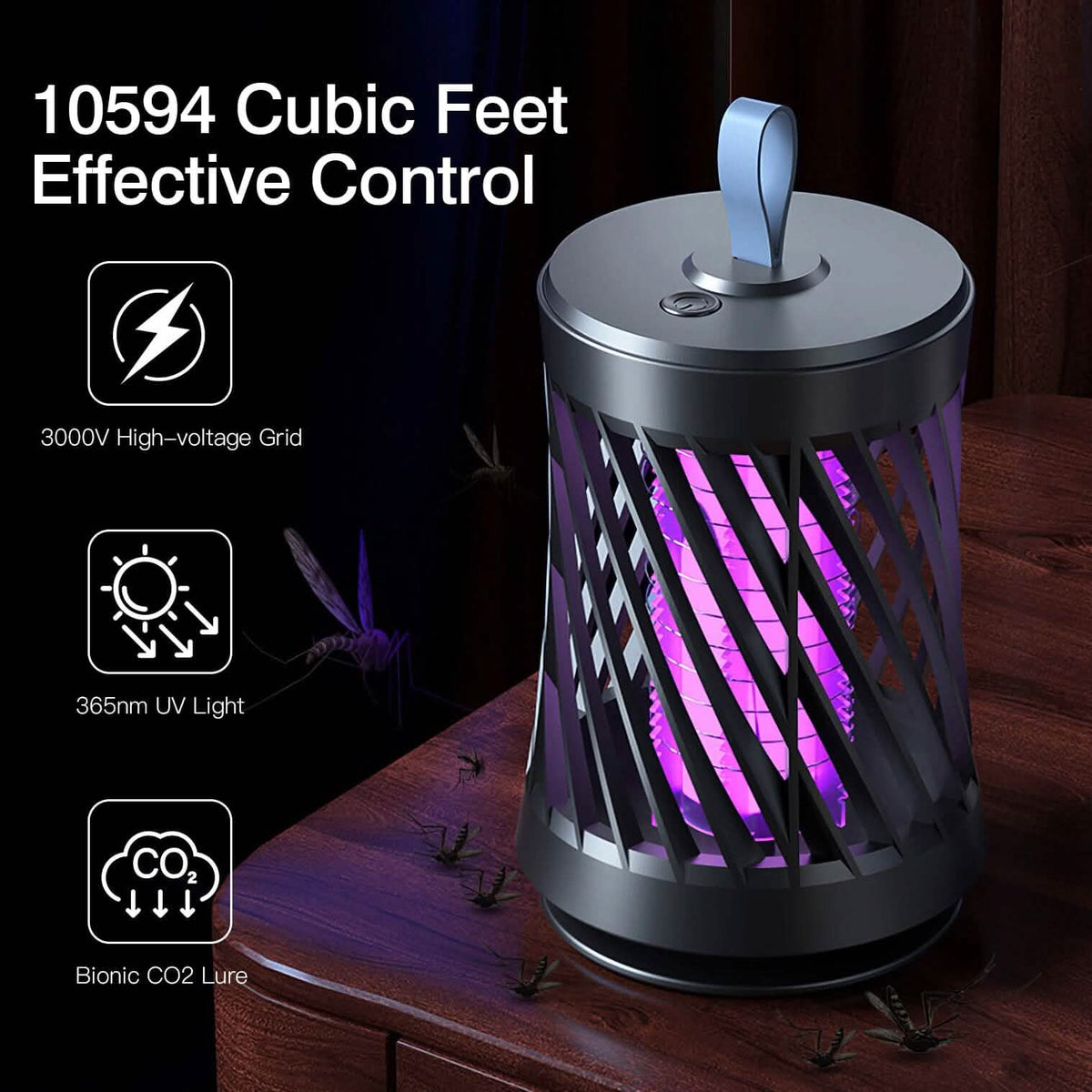 Rechargeable Mosquito Killer Lamp with Night Light Pest Control - Tophatter Daily Deals
