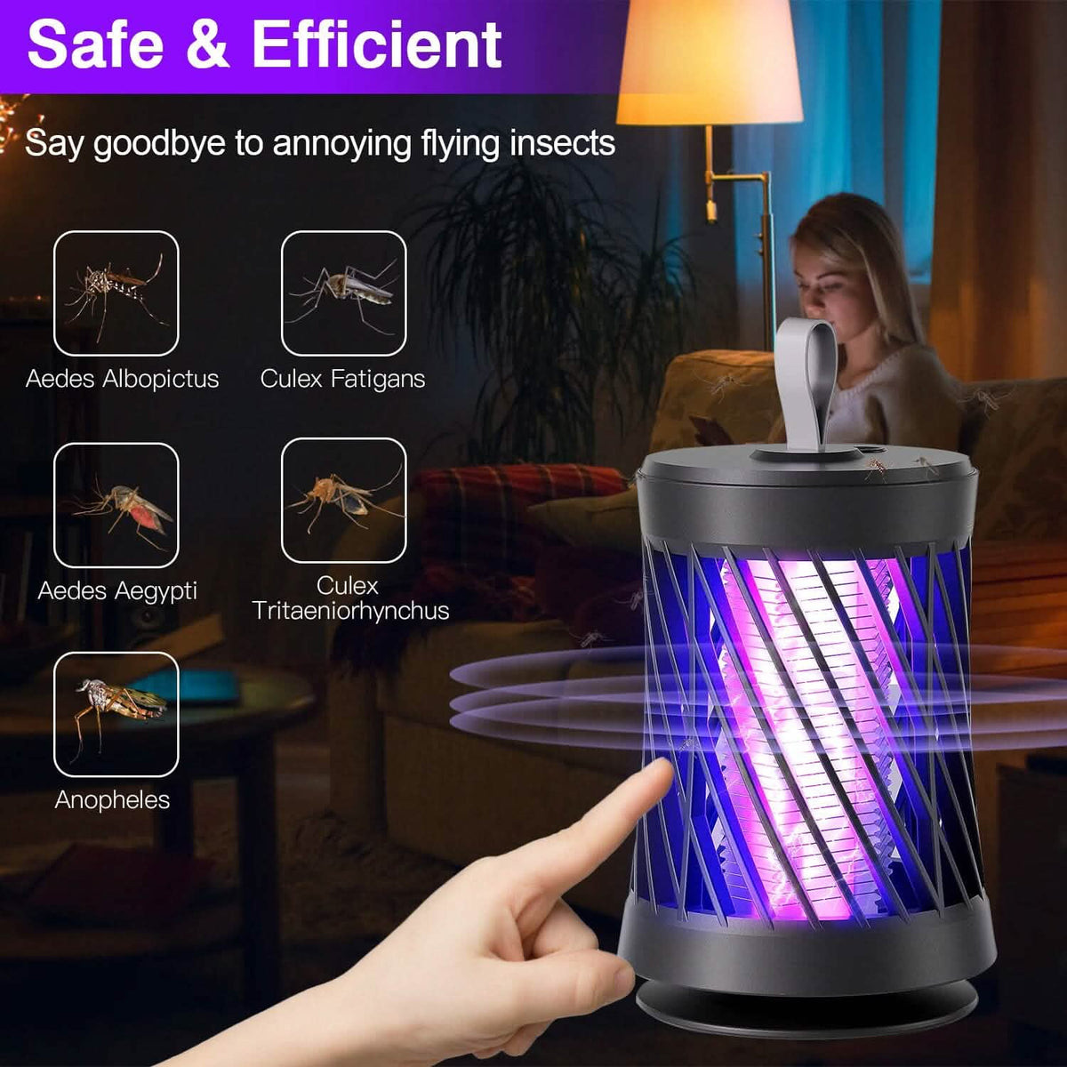 Rechargeable Mosquito Killer Lamp with Night Light Pest Control - Tophatter Daily Deals