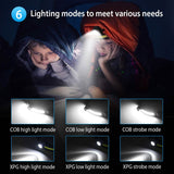 Rechargeable Motion Sensor Head Lamp 6 Light Modes Outdoor Recreation - Tophatter Daily Deals