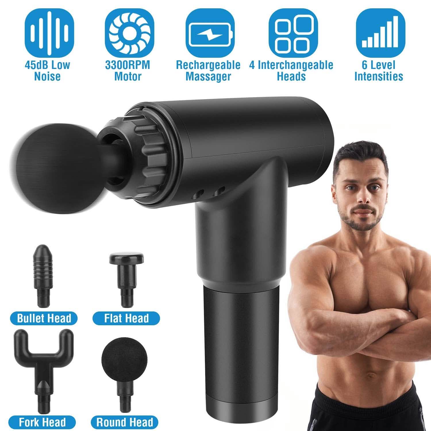 Rechargeable Percussion Massage Gun Health & Wellness - Tophatter Daily Deals