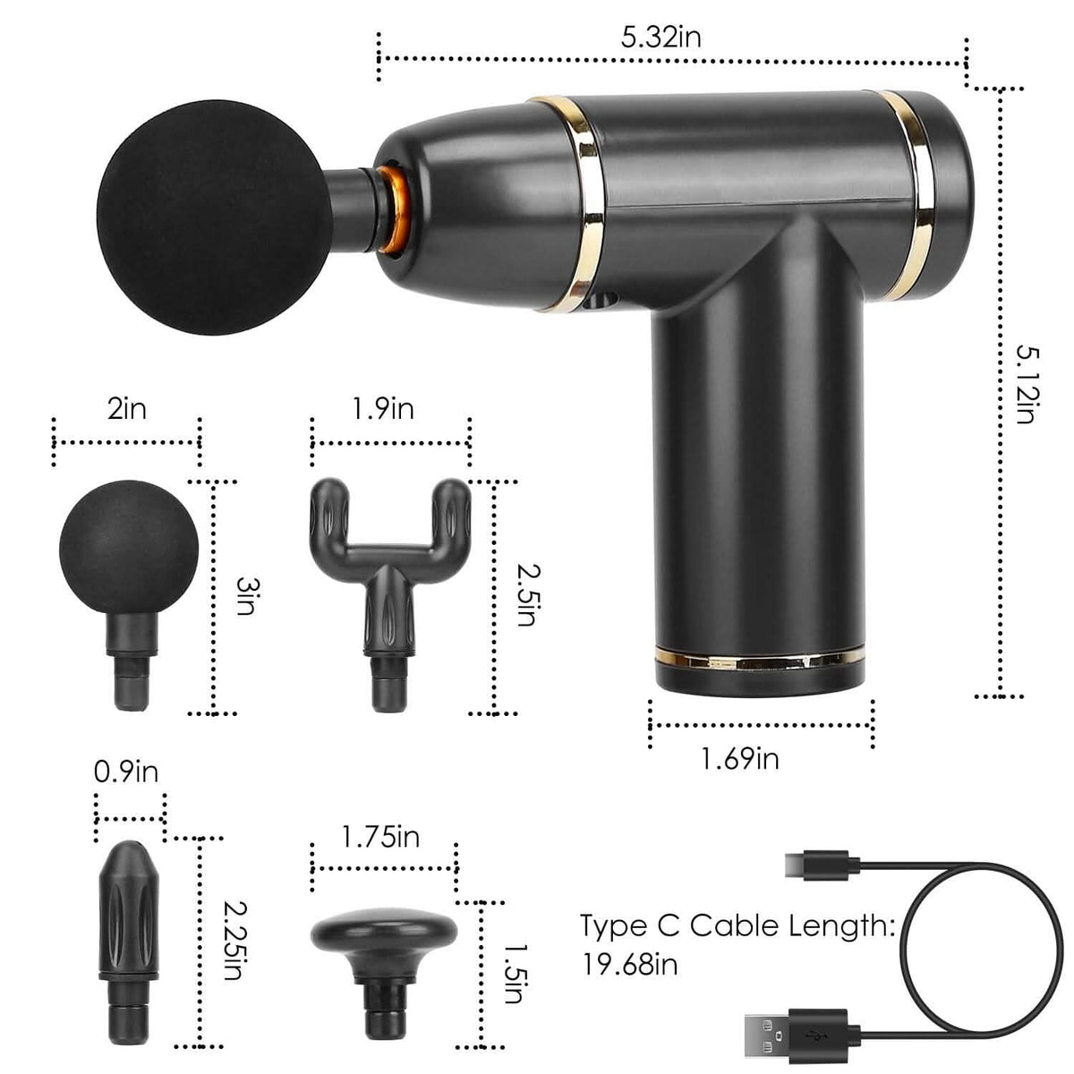 Rechargeable Percussion Massage Gun Health & Wellness - Tophatter Daily Deals