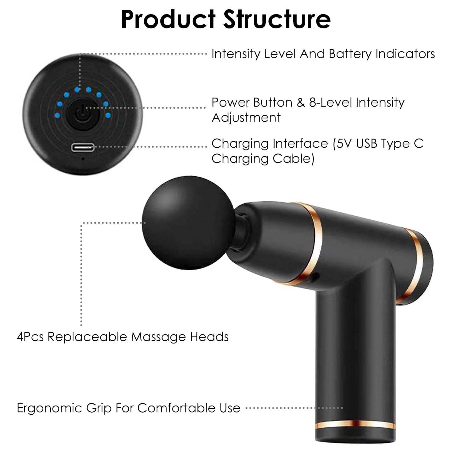 Rechargeable Percussion Massage Gun Health & Wellness - Tophatter Daily Deals