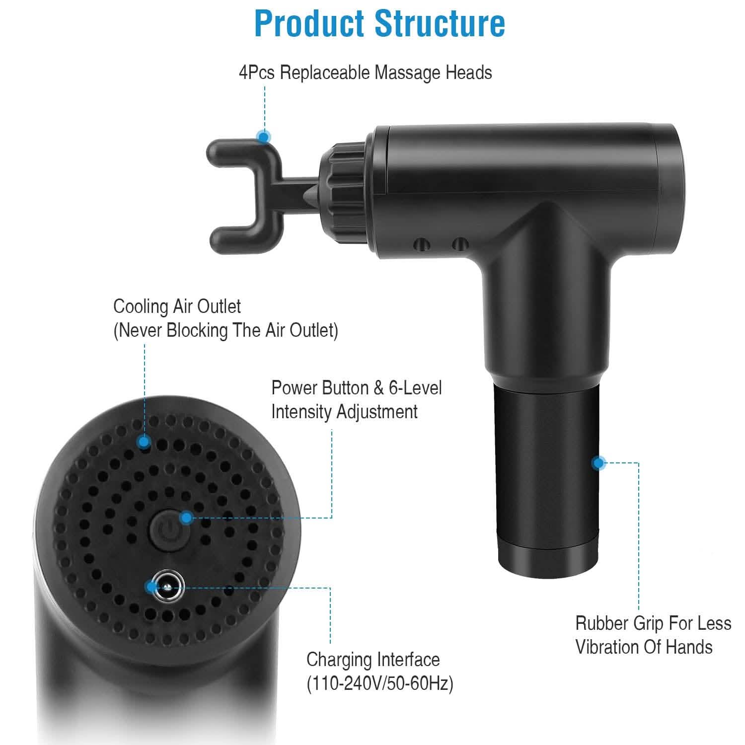 Rechargeable Percussion Massage Gun Health & Wellness - Tophatter Daily Deals