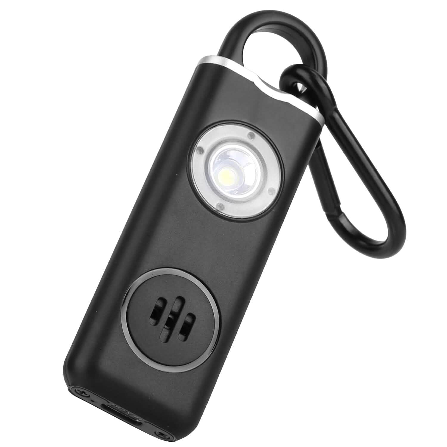 Rechargeable Personal Safety Alarm with Strobe Light Black Tactical & Self Defense - Tophatter Daily Deals