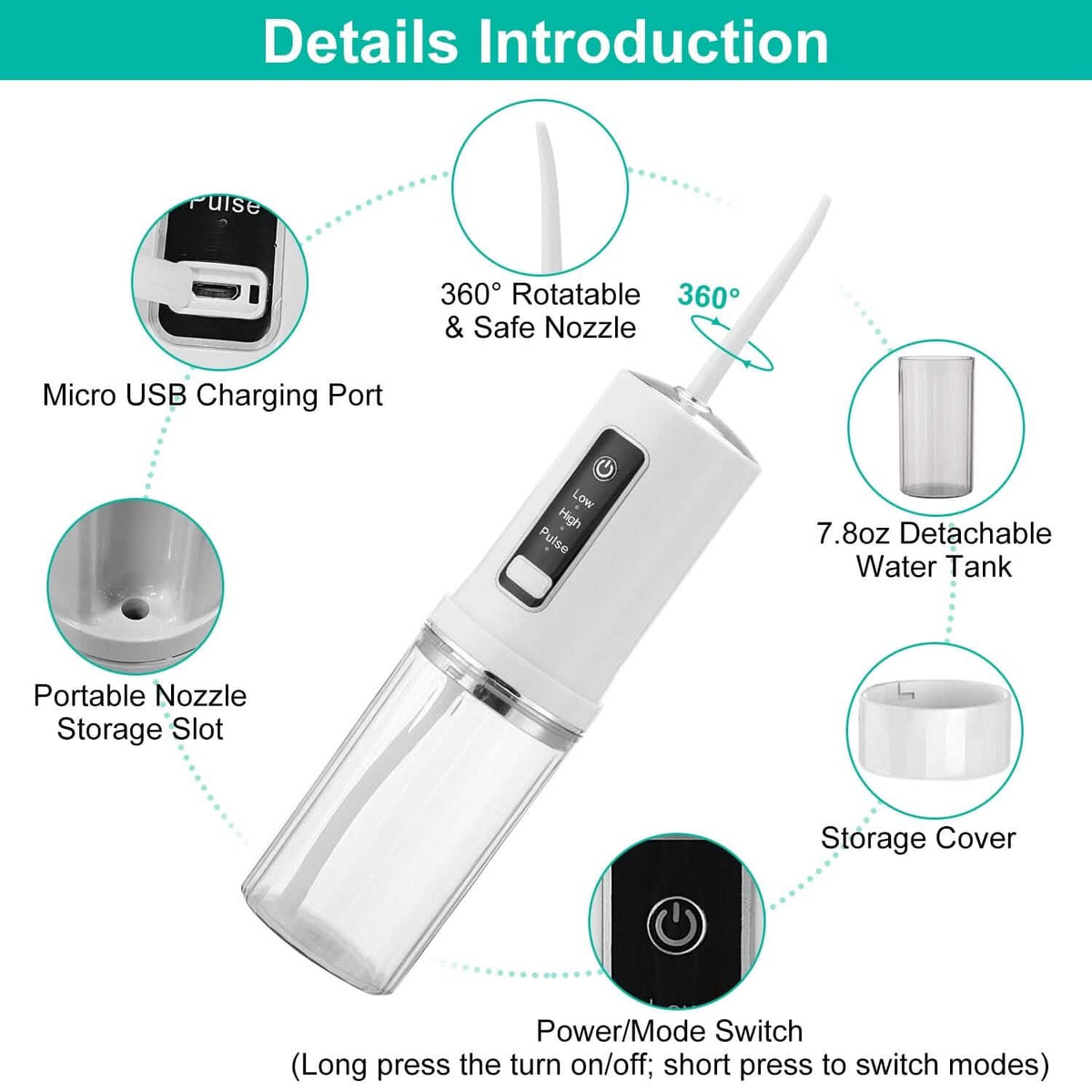 Rechargeable Portable Water Flosser Beauty & Personal Care - Tophatter Daily Deals