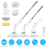 Rechargeable Telescopic Cleaning Brush 6 Replaceable Heads 2 Speed Adjustable Extension Arm Household Appliances - Tophatter Daily Deals