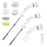 Rechargeable Telescopic Cleaning Brush 6 Replaceable Heads 2 Speed Adjustable Extension Arm Household Appliances - Tophatter Daily Deals