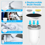 Rechargeable Telescopic Cleaning Brush 6 Replaceable Heads 2 Speed Adjustable Extension Arm Household Appliances - Tophatter Daily Deals