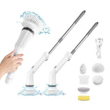 Rechargeable Telescopic Cleaning Brush 6 Replaceable Heads 2 Speed Adjustable Extension Arm Household Appliances - Tophatter Daily Deals