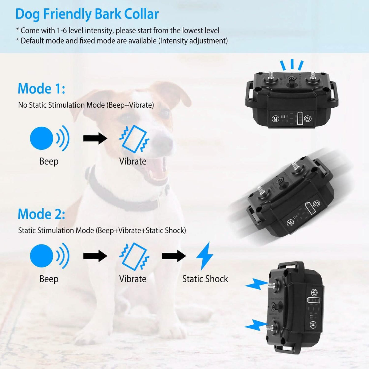 Rechargeable Waterproof Beep Vibration Static Stimulation Bark Stopper Pet Supplies - Tophatter Daily Deals