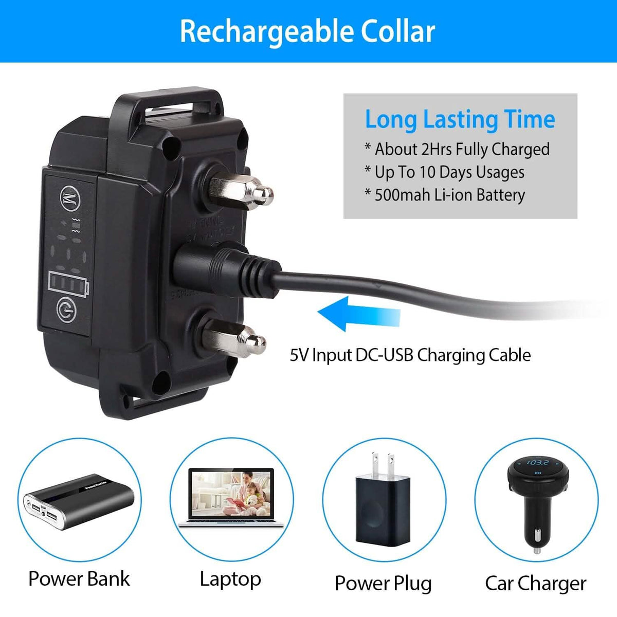 Rechargeable Waterproof Beep Vibration Static Stimulation Bark Stopper Pet Supplies - Tophatter Daily Deals