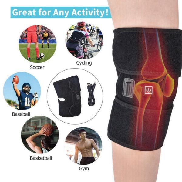 Heated Knee Brace - Heated Knee Brace Wrap Support | Electric Therapeutic Heating Pad W/Rechargable 7.4V 2600Mah Battery for Joint Pain Relief Health & Beauty - Tophatter Daily Deals