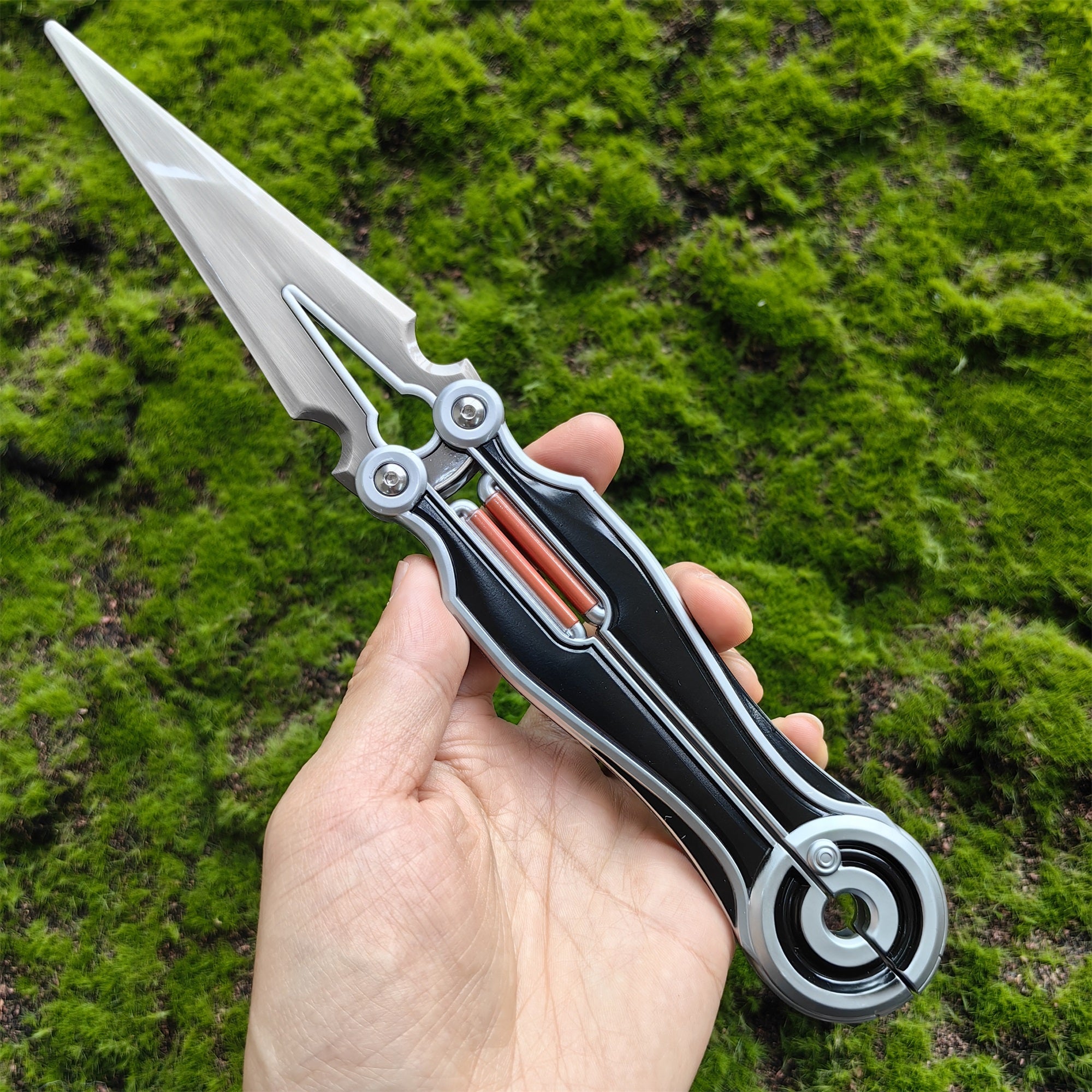 Val Game Knife Handicrafts Metal Game Skin Knife Gamer Gift Magepunk Knife-Black - Tophatter Daily Deals