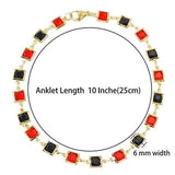 Red And Crystal Square Ankle Bracelet Bracelets - Tophatter Daily Deals