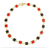 Red And Crystal Square Ankle Bracelet Bracelets - Tophatter Daily Deals
